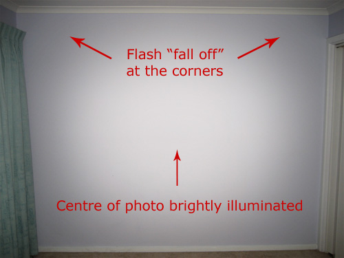flash photography flash fall off
