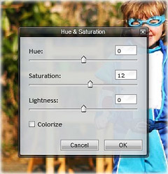 saturation dialog box