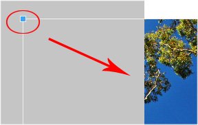 Resize your image so that it completely covers the wallpaper underneath Using Pixlr - image resizing handles