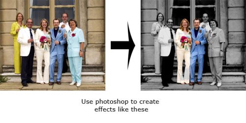 wedding photography showing how photoshop can be used for a color popping effect