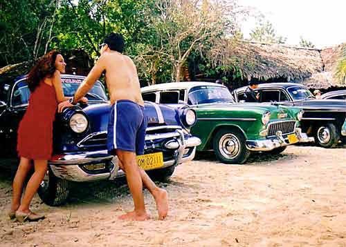 Cuba - cars on the beach