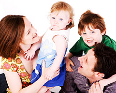 Professional photograph of mum dad and children