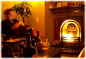 digital night photography - cosy fireplace