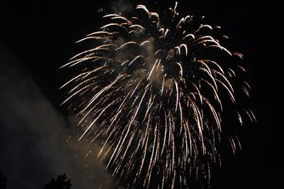 fireworks display at riverbanks, philippines