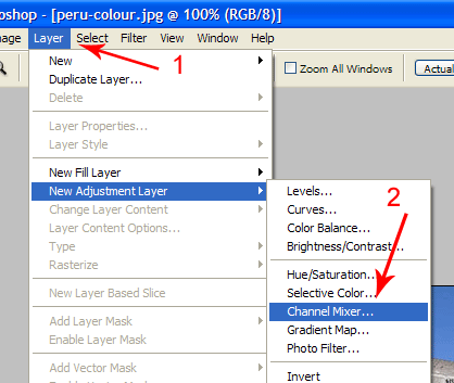 photoshop channel mixer